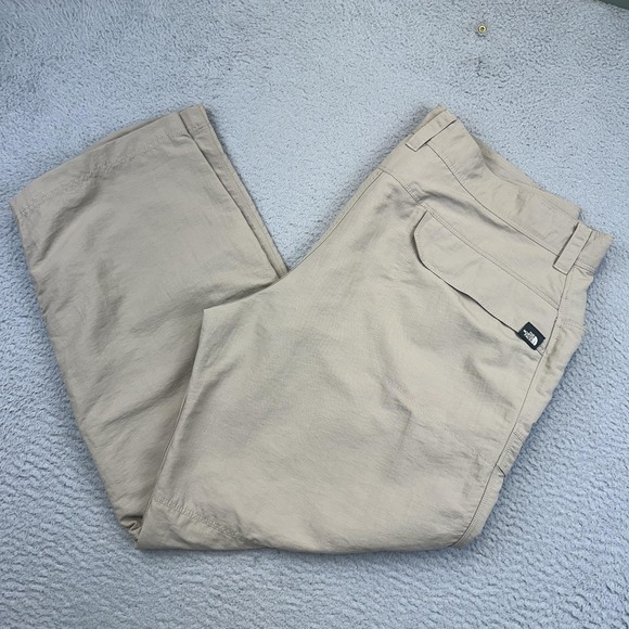 The North Face Cargo Pants Mens 38 Beige Nylon Outdoor Hiking Zip Pockets *38x27 - Picture 1 of 16